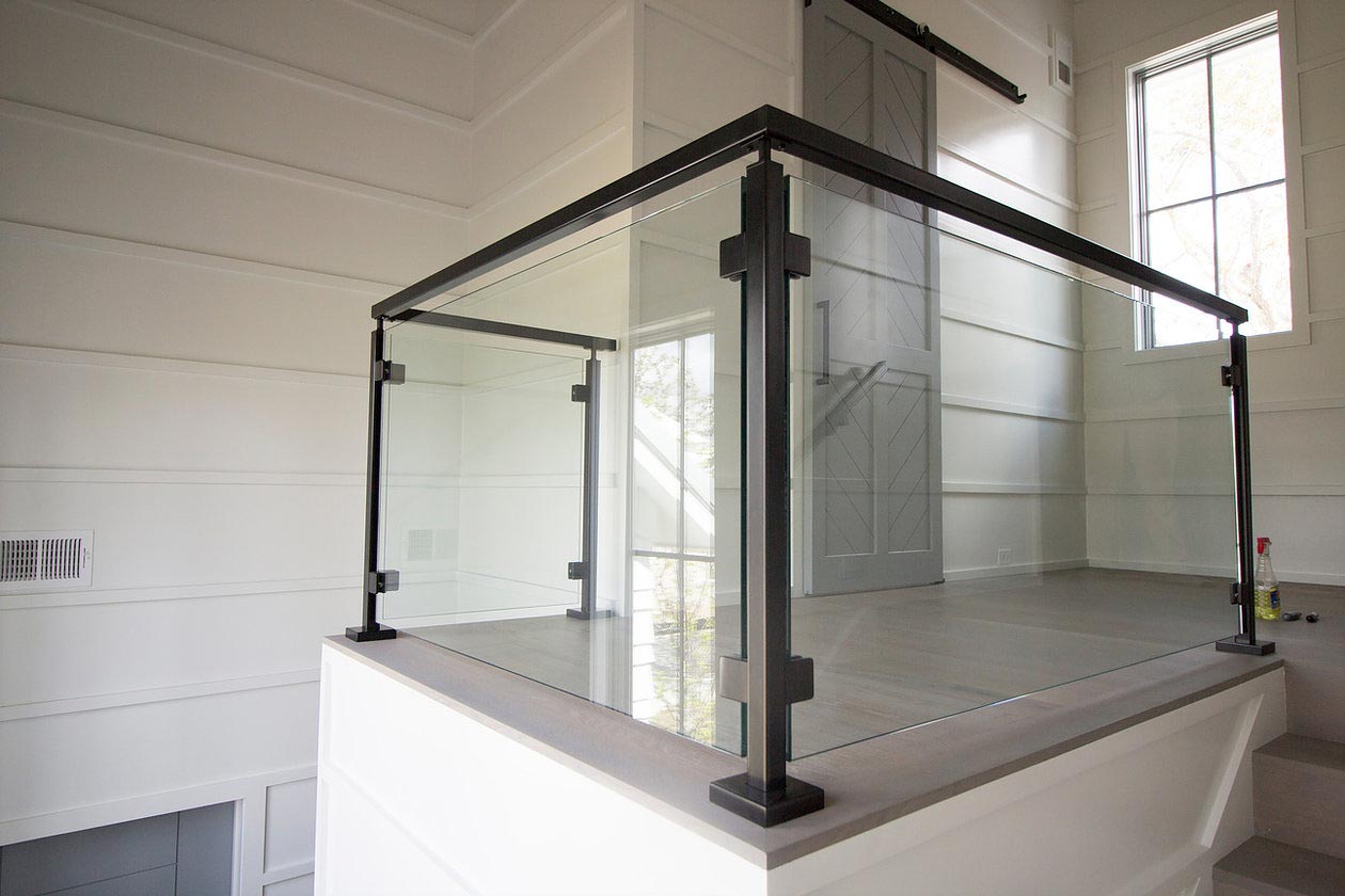 Custom Home Glass Panel Railing System